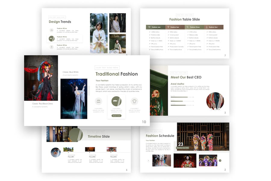 时尚简约服装摄影展示摄影馆图片展示通用PPT模板 - 顶尖PPT