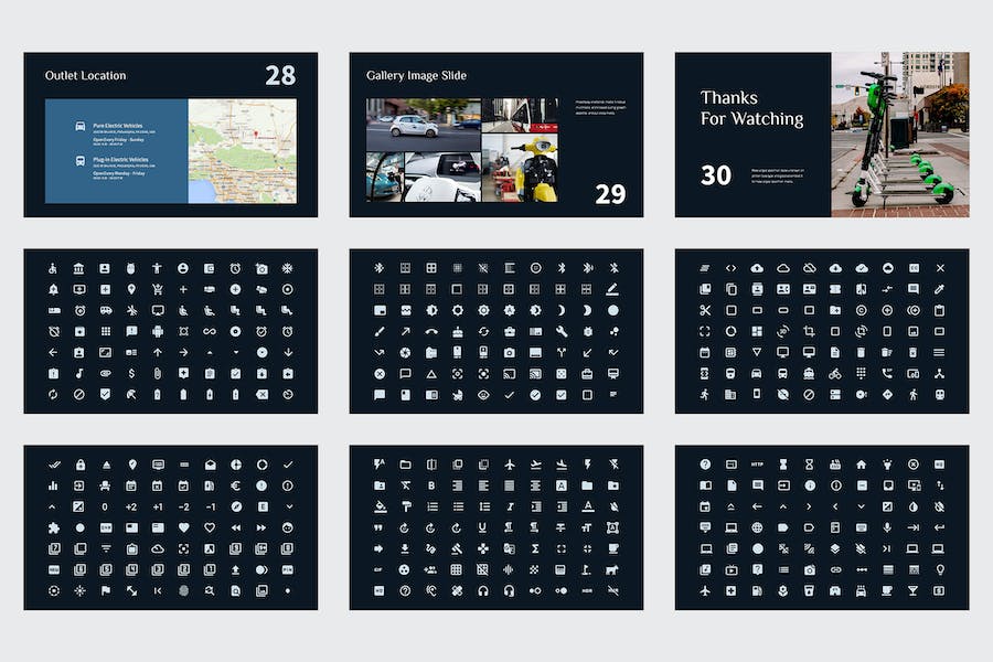 扁平化极简风格新能源电动汽车公司团队介绍PPT模板 - 顶尖PPT