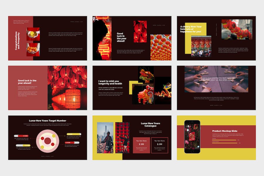 中国红传统文化中国新年习俗介绍宣传keynote模板 - 顶尖PPT