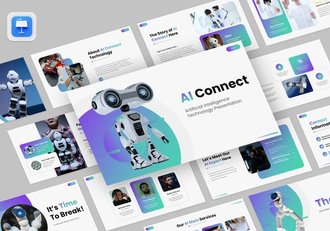 人工智能科技应用发展趋势分析Keynote模板 - 顶尖PPT