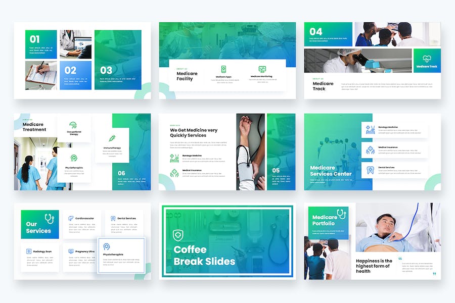 医疗保险主题keynote模板 - 顶尖PPT