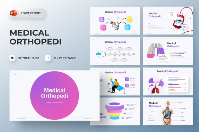 医疗骨科信息图形PPT模板 - 顶尖PPT