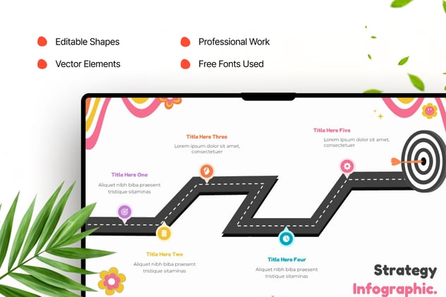 彩色策略类信息图形keynote模板 - 顶尖PPT