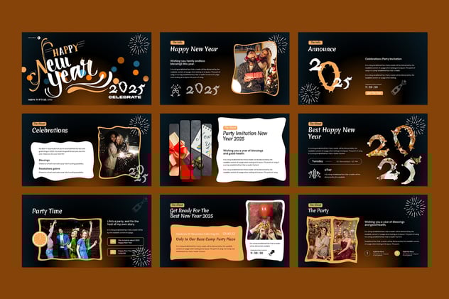 新年快乐新年晚会PPT模板 - 顶尖PPT