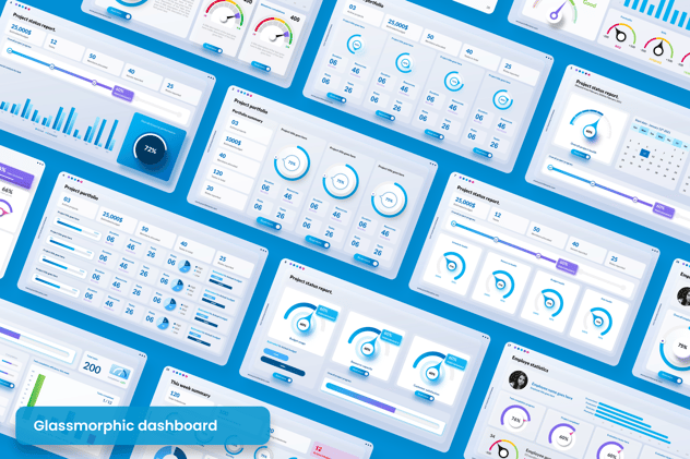 新拟态玻璃风格数据图形合集PPT模板 - 顶尖PPT