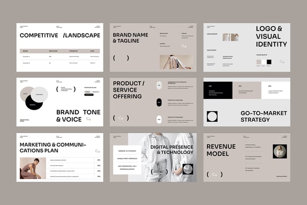 极简主义品牌提案PPT模板 - 顶尖PPT