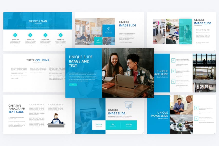 欧美商业商务企业介绍团队展示PPT模板 - 顶尖PPT