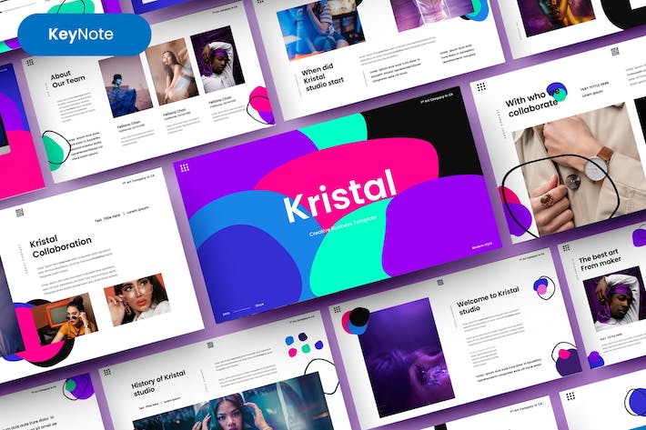 时尚品牌企业商务介绍Keynote模板 - 顶尖PPT