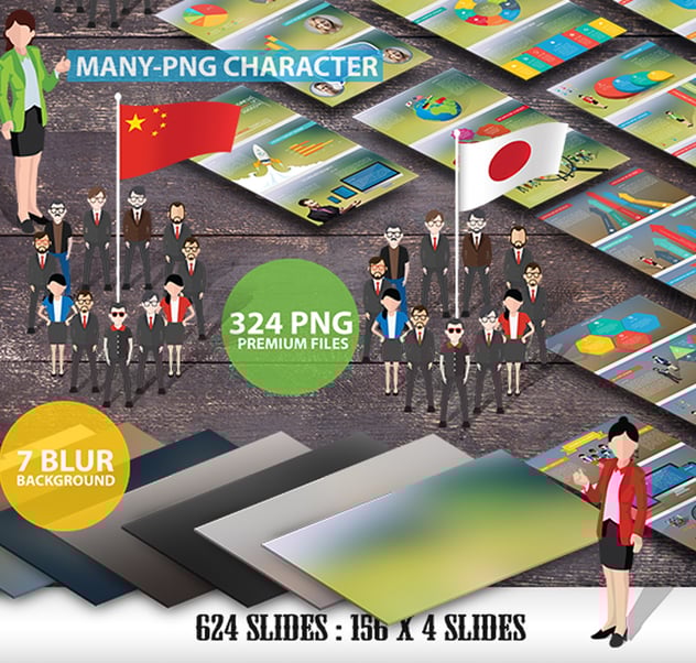 商业人物插画图形keynote模板 - 顶尖PPT