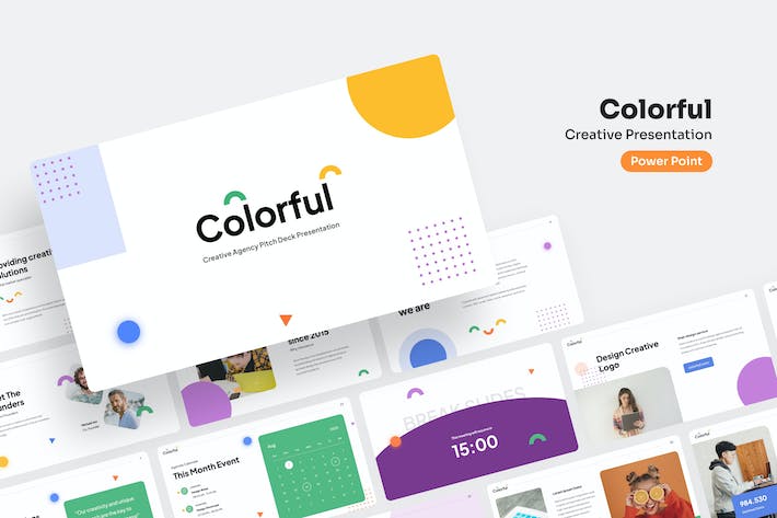 创意多彩设计展示演讲方案PPT模板 - 顶尖PPT