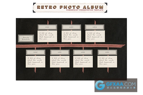 复古的相册照片展示PPT模板 - 顶尖PPT