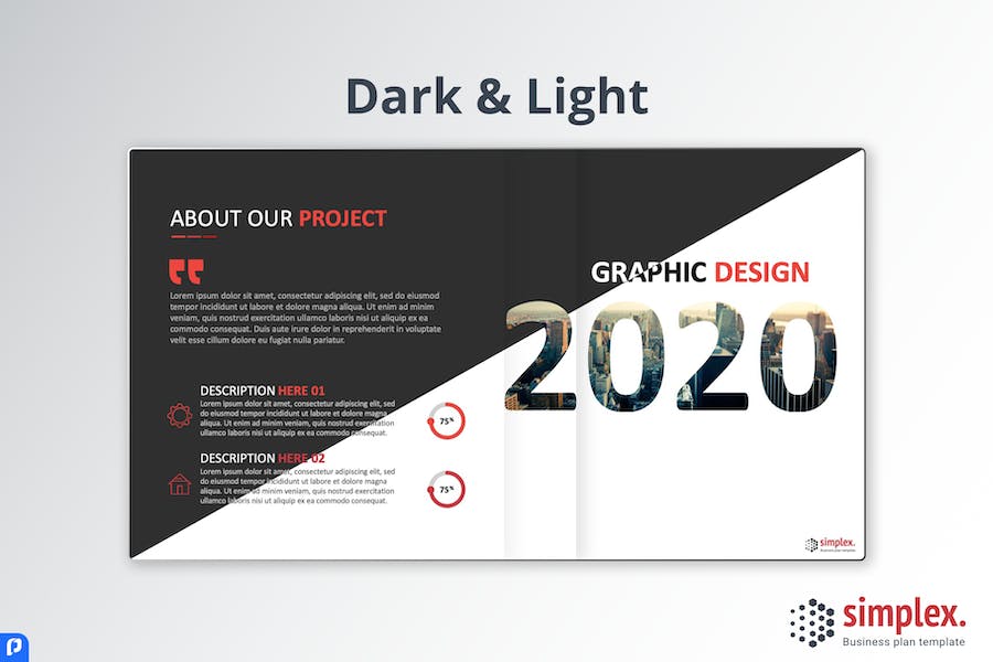 商务风格年度总结报告数据图形PPT模板 - 顶尖PPT