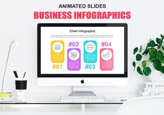 彩色商务信息图表PPT模板 - 顶尖PPT