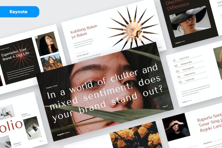 时尚优雅品牌推广展示Keynote模板 - 顶尖PPT