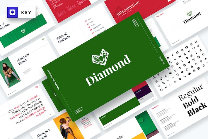 钻石品牌指南keynote模板 - 顶尖PPT