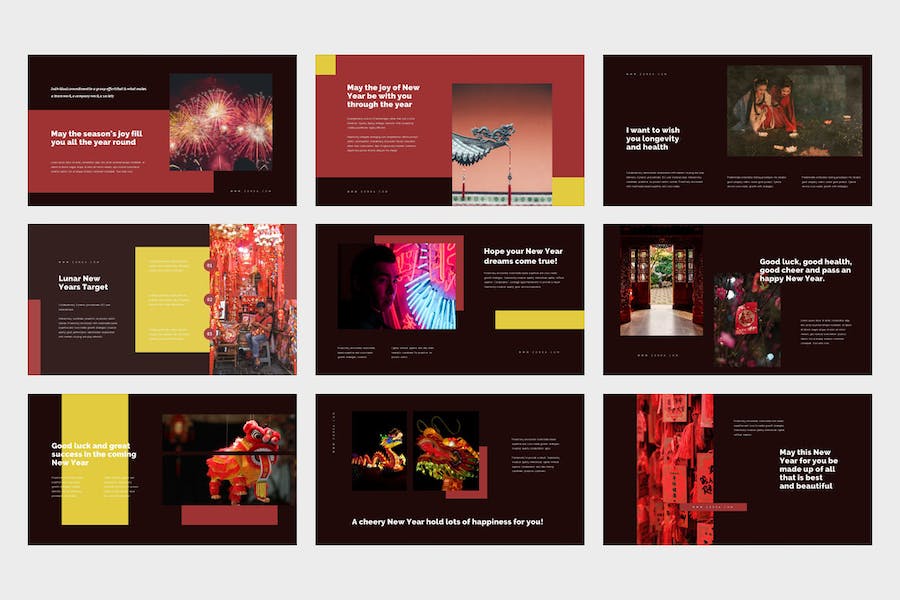 中国红传统文化中国新年习俗介绍宣传keynote模板 - 顶尖PPT