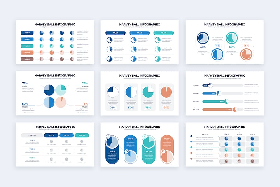 商业哈维球图数据分析信息图形PPT模板 - 顶尖PPT