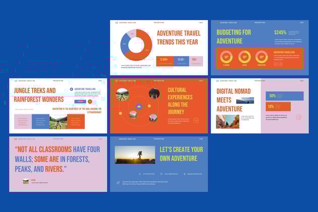 户外冒险旅行主题分享展示PPT模板 - 顶尖PPT