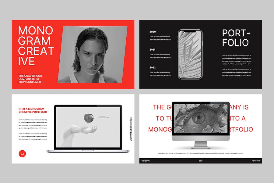 作品集组合展示宣传PPT模板 - 顶尖PPT