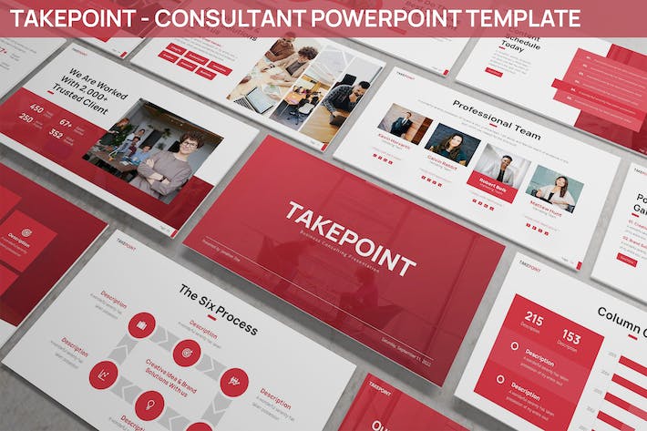 红色大气团队介绍项目合作解决方案商业计划通用+PPT模板 - 顶尖PPT