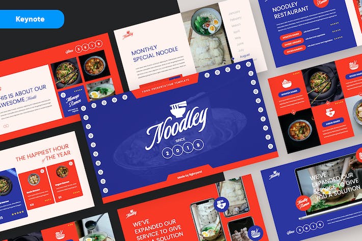 餐厅介绍菜品展示餐饮营销keynote模板 - 顶尖PPT