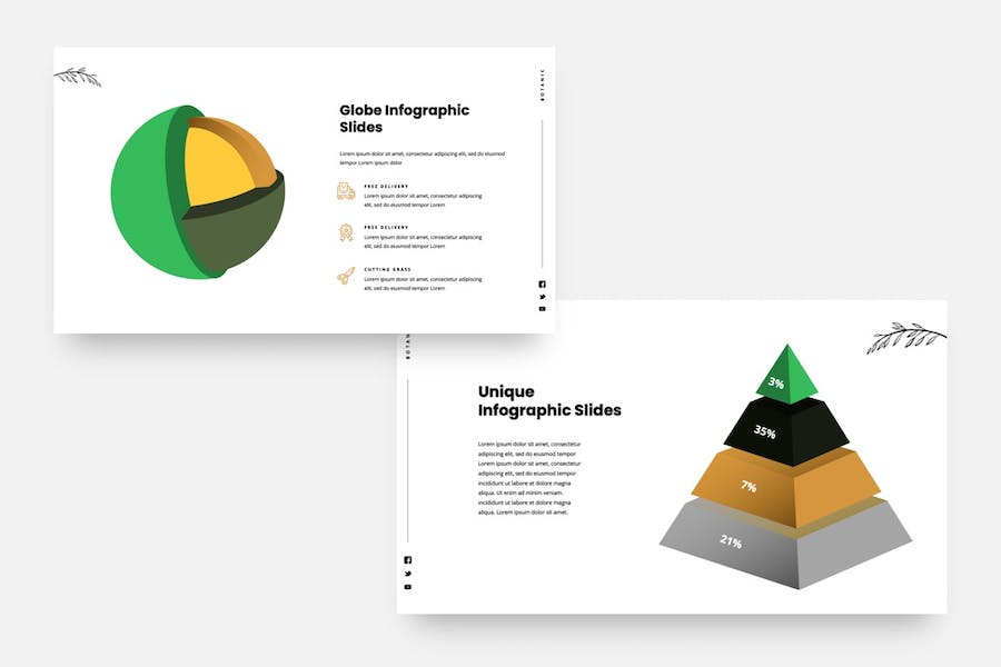 绿色植物园植物展示PPT模板 - 顶尖PPT