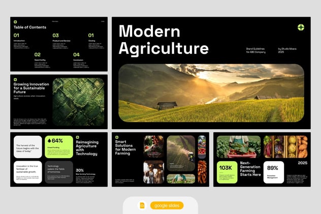 黑白绿现代设计风格PPT模板 - 顶尖PPT