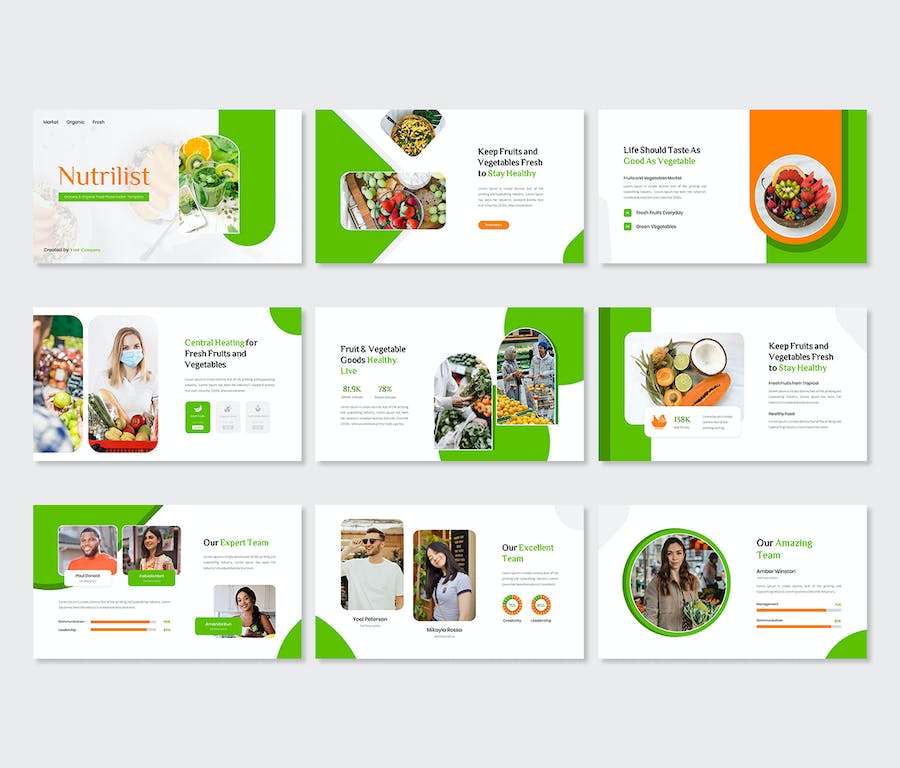 营养师有机食品健康生活PPT模板 - 顶尖PPT