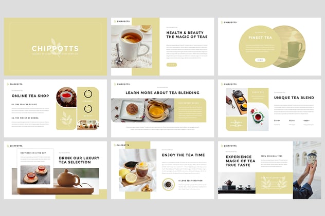 有机茶店茶室品牌推广招商合作展示keynote模板 - 顶尖PPT