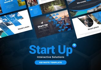 启动交互式信息图形解决方案keynote模板 - 顶尖PPT