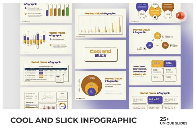 市场价值信息图表PowerPoint模板 - 顶尖PPT