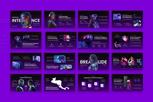 AI科技人工智能技术PPT模板 - 顶尖PPT