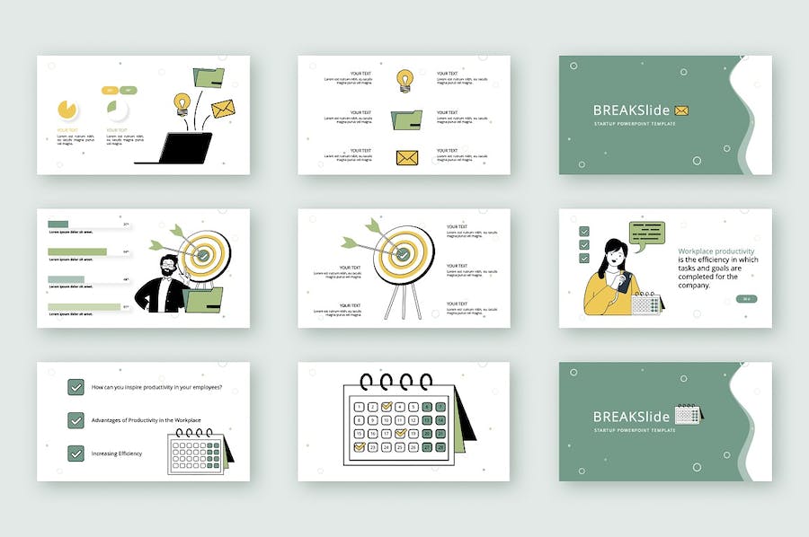 职场人物插画生产力主题PPT图解 - 顶尖PPT