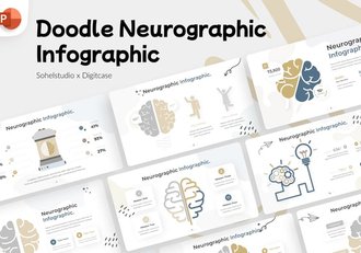 涂鸦风格大脑神经图形PPT模板 - 顶尖PPT