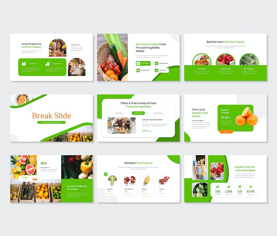 营养师有机食品健康生活PPT模板 - 顶尖PPT