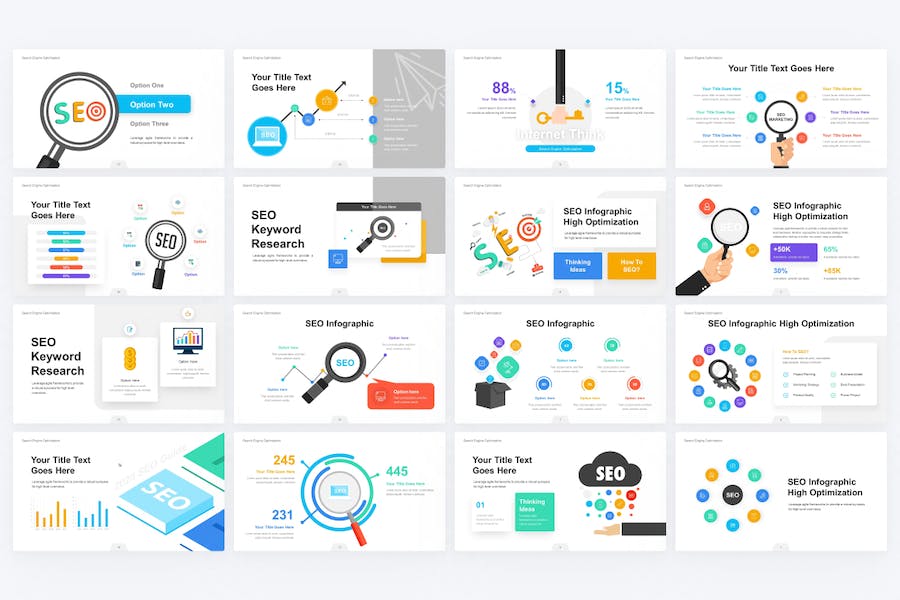 搜索引擎优化营销信息图表PPT模板 - 顶尖PPT
