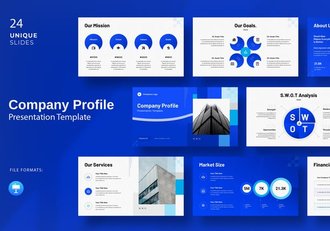 公司简介商务商业蓝色国外keynote模板 - 顶尖PPT
