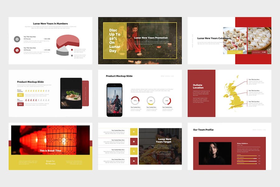 中国红传统文化中国新年习俗介绍宣传keynote模板 - 顶尖PPT