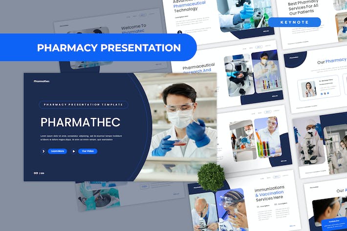 药房医疗健康服务Keynote模板 - 顶尖PPT