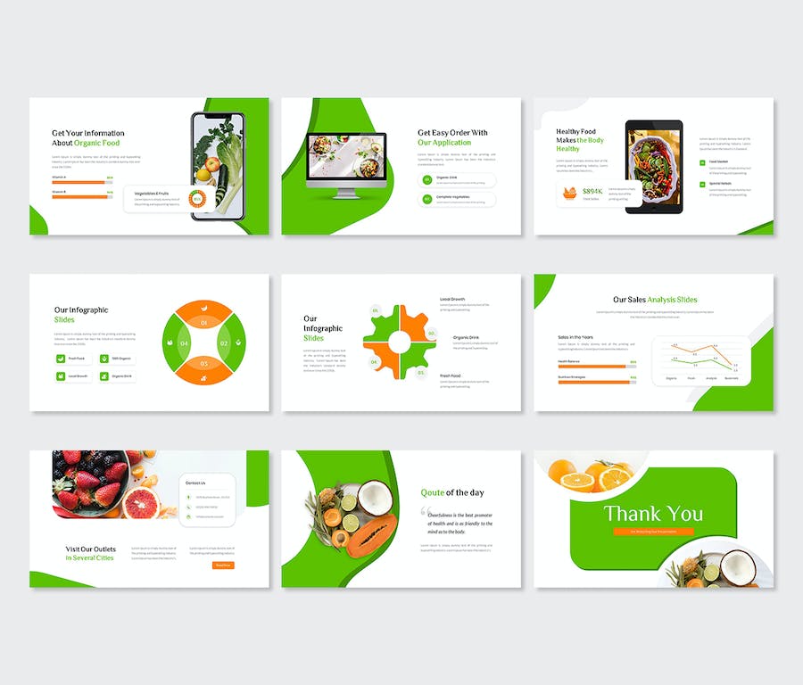 营养师有机食品健康生活PPT模板 - 顶尖PPT