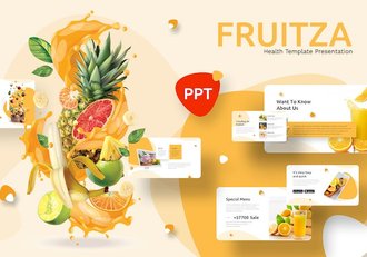 橙色大气有机水果健康养生果汁品牌宣传总结计划P[PT模板 - 顶尖PPT