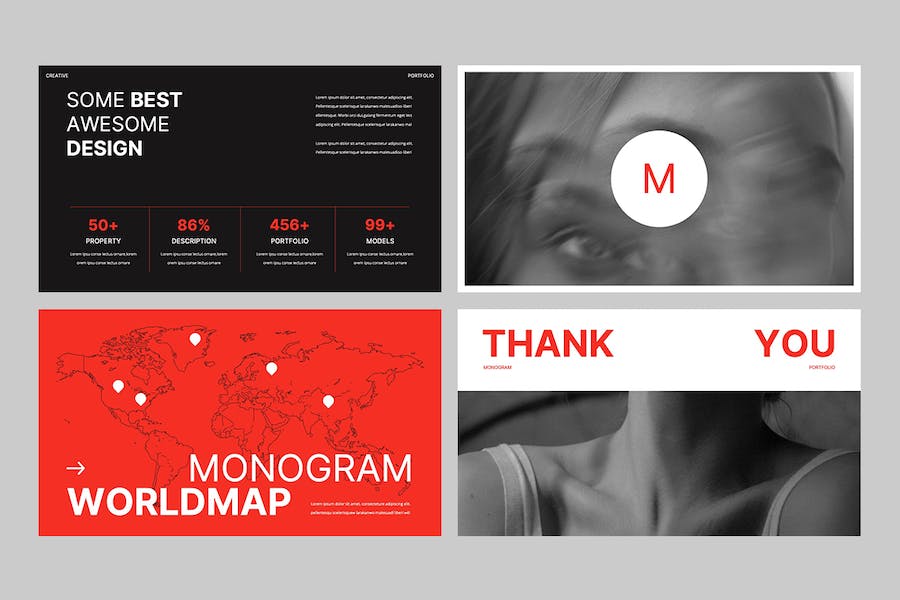 作品集组合展示宣传PPT模板 - 顶尖PPT