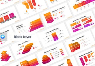 渐变色层级信息图形keynote模板 - 顶尖PPT