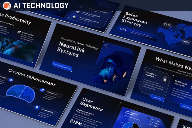 人工智能技术解决方案PPT模板 - 顶尖PPT