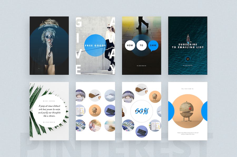 竖版Instagram社交媒体照片墙时尚海报keynote模板 - 顶尖PPT