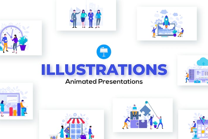 动态矢量插画主题Keynote模板 - 顶尖PPT