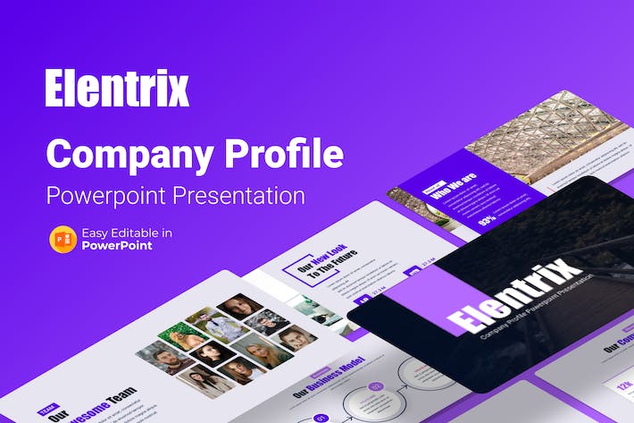 紫色创意公司介绍演示PPT模板 - 顶尖PPT