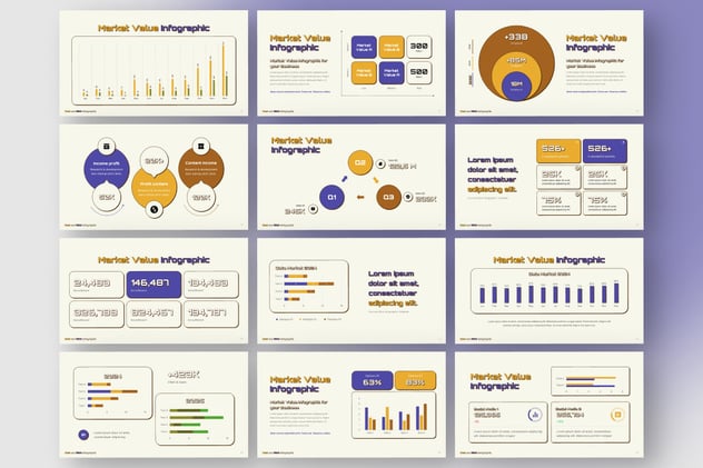 市场价值信息图表PowerPoint模板 - 顶尖PPT