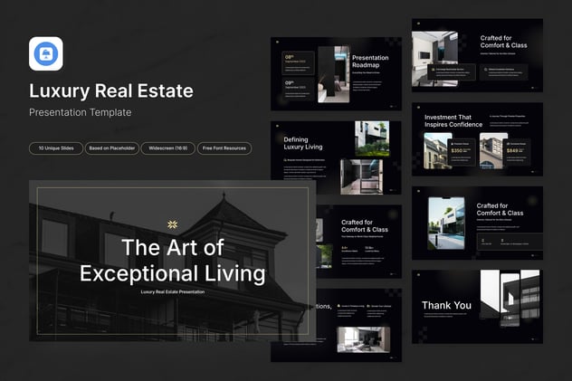 豪华房地产行业keynote模板 - 顶尖PPT