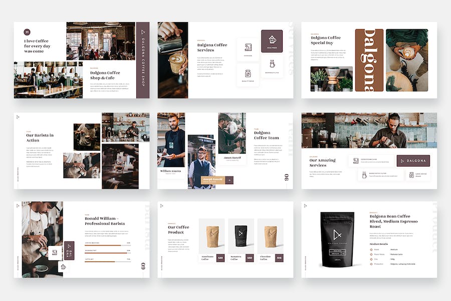 咖啡行业咖啡店主题keynote模板 - 顶尖PPT